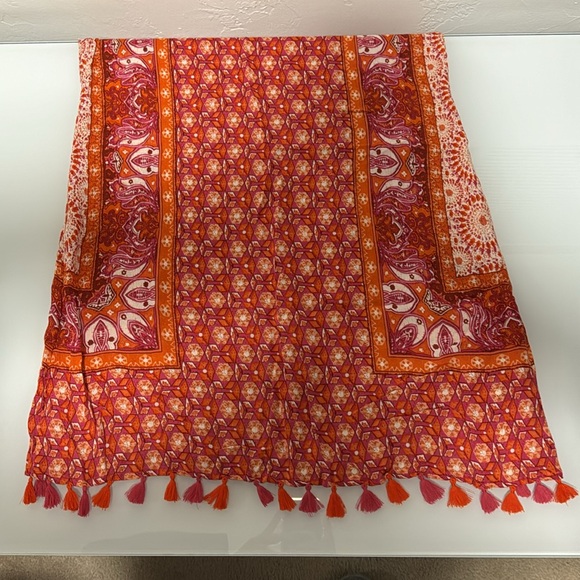 Ruff Hewn red, pink, & orange tank dress w/ tassels S - Picture 5 of 9